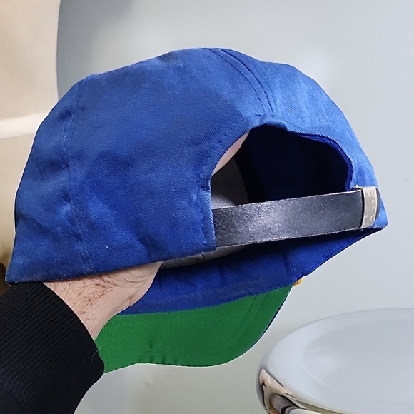 Blue Drummond Dry Light Cap with Yellow Accent Vintage Beer Hat - Picture 3 of 5